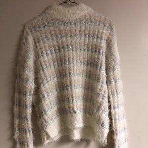 Candies Sparkly Fuzzy Mockneck Sweater